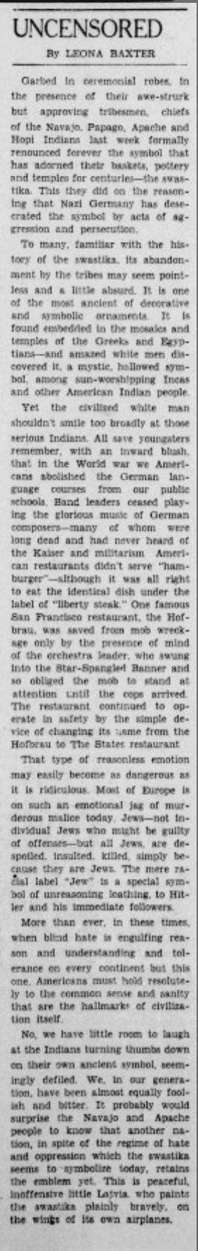 Original photo of newspaper article